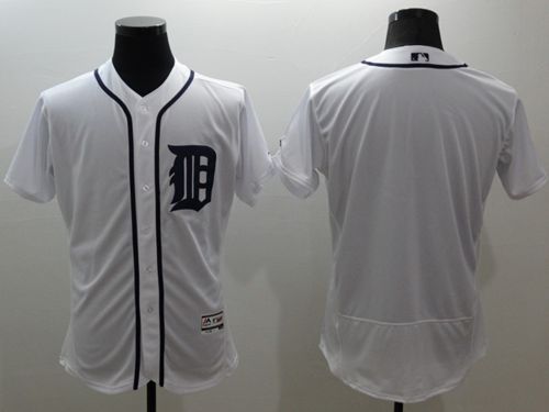 Tigers Blank White Flexbase Authentic Collection Stitched MLB Jersey