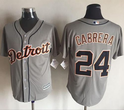 Tigers #24 Miguel Cabrera Grey New Cool Base Stitched MLB Jersey - Click Image to Close