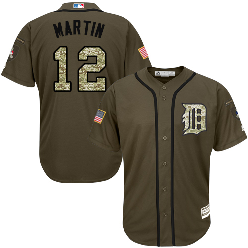 Tigers #12 Leonys Martin Green Salute to Service Stitched MLB Jersey