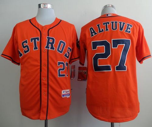 Astros #27 Jose Altuve Orange Cool Base Stitched MLB Jersey