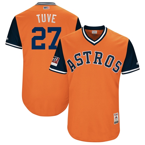 Astros #27 Jose Altuve Orange "Tuve" Players Weekend Authentic Stitched MLB Jersey