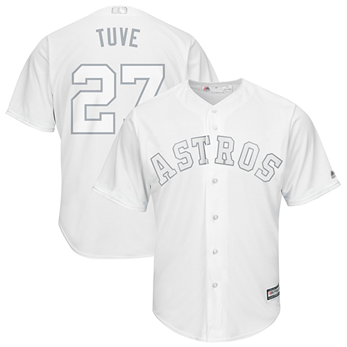 Astros #27 Jose Altuve White "Tuve" Players Weekend Cool Base Stitched Baseball Jersey - Click Image to Close