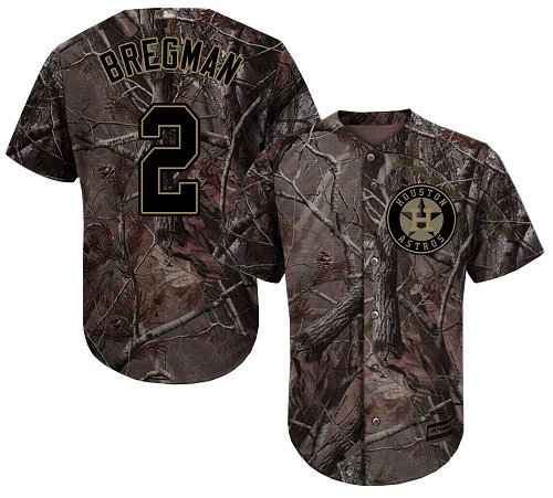 Astros #2 Alex Bregman Camo Realtree Collection Cool Base Stitched MLB Jersey