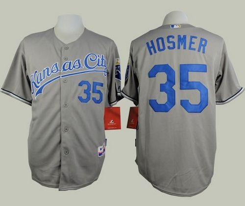 Royals #35 Eric Hosmer Grey Road Cool Base Stitched MLB Jersey