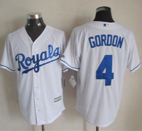 Royals #4 Alex Gordon White New Cool Base Stitched MLB Jersey