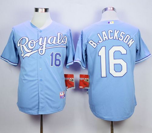 Royals #16 Bo Jackson Light Blue 1985 Turn Back The Clock Stitched MLB Jersey