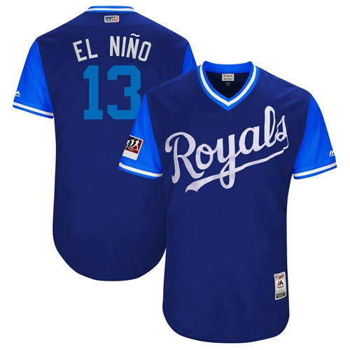 Royals #13 Salvador Perez Royal "El Nino" Players Weekend Authentic Stitched MLB Jersey