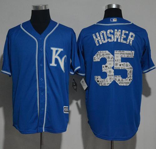 Royals #35 Eric Hosmer Royal Blue 2017 Spring Training Authentic Flex Base Stitched MLB Jersey