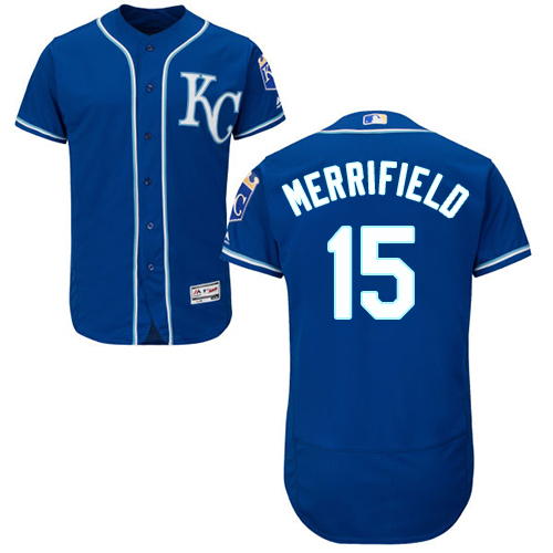 Royals #15 Whit Merrifield Royal Blue Flexbase Authentic Collection Stitched MLB Jersey