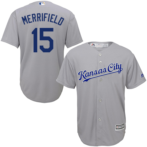 Royals #15 Whit Merrifield Grey New Cool Base Stitched MLB Jersey - Click Image to Close