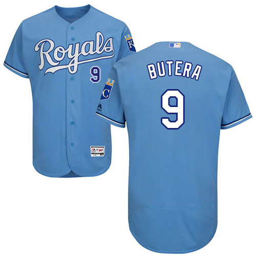 Royals #9 Drew Butera Light Blue Flexbase Authentic Collection Stitched MLB Jersey