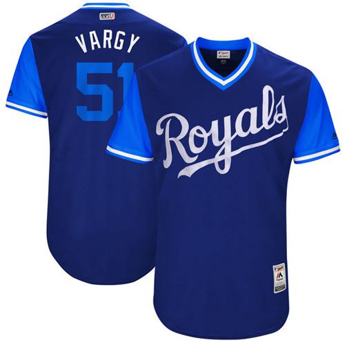 Royals #51 Jason Vargas Navy "Vargy" Players Weekend Authentic Stitched MLB Jersey