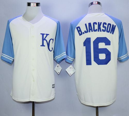 Royals #16 Bo Jackson Cream Exclusive Vintage Stitched MLB Jersey