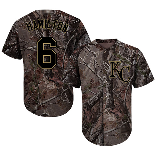 Royals #6 Billy Hamilton Camo Realtree Collection Cool Base Stitched MLB Jersey