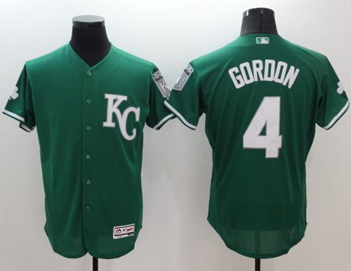 Royals #4 Alex Gordon Green Celtic Flexbase Authentic Collection Stitched MLB Jersey