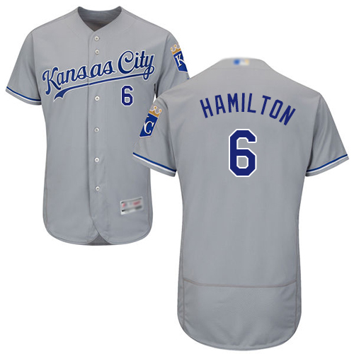 Royals #6 Billy Hamilton Grey Flexbase Authentic Collection Stitched MLB Jersey