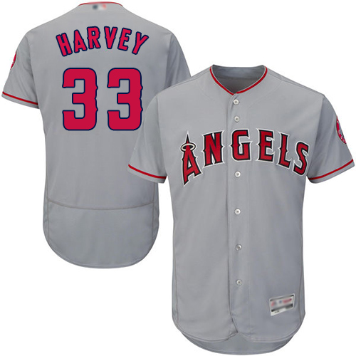 Angels of Anaheim #33 Matt Harvey Grey Flexbase Authentic Collection Stitched MLB Jersey