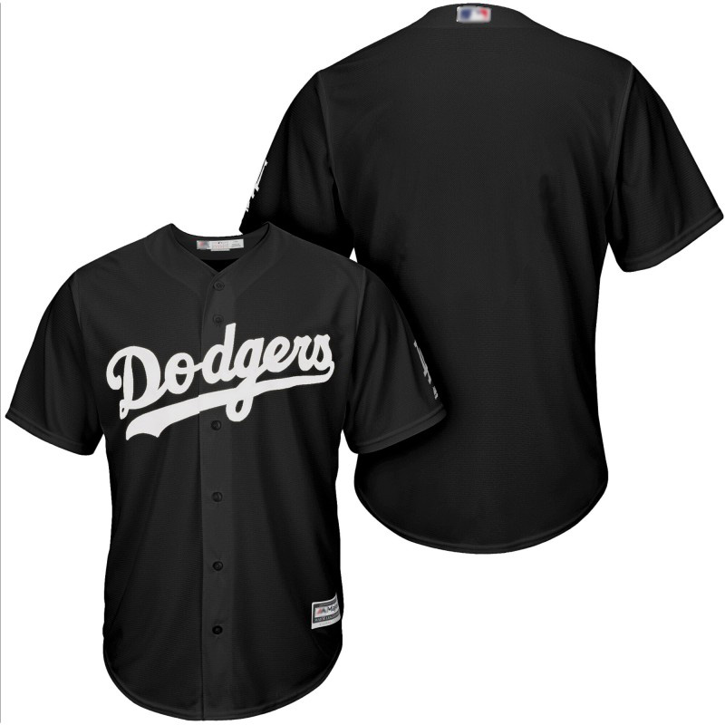 Dodgers Blank Black Turn Back The Clock Stitched Baseball Jersey