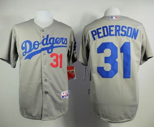 Dodgers #31 Joc Pederson Grey Cool Base Stitched MLB Jersey