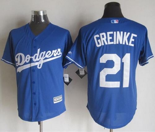 Dodgers #21 Zack Greinke Blue New Cool Base Stitched MLB Jersey