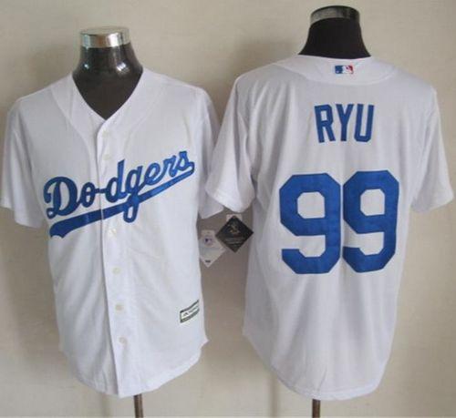 Dodgers #99 Hyun-Jin Ryu White New Cool Base Stitched MLB Jersey