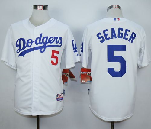 Dodgers #5 Corey Seager White Cool Base Stitched MLB Jersey - Click Image to Close