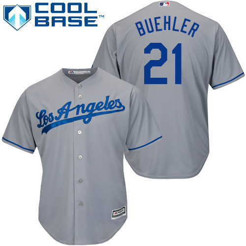 Dodgers #21 Walker Buehler Grey New Cool Base Stitched MLB Jersey