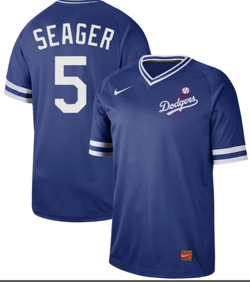 Dodgers #5 Corey Seager Royal Authentic Cooperstown Collection Stitched Baseball Jersey - Click Image to Close