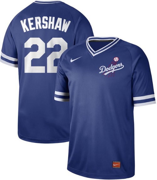 Dodgers #22 Clayton Kershaw Royal Authentic Cooperstown Collection Stitched Baseball Jersey - Click Image to Close