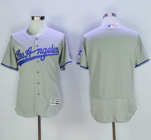 Dodgers Blank Grey Flexbase Authentic Collection Road Stitched MLB Jersey