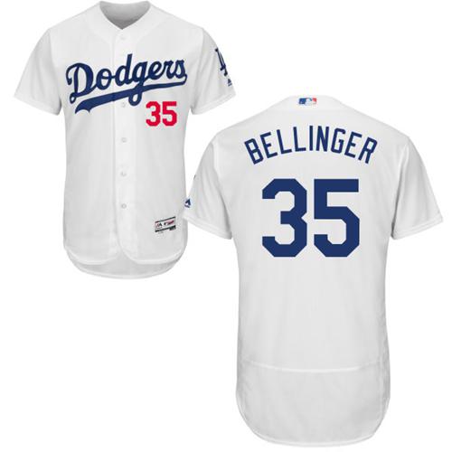 Dodgers #35 Cody Bellinger White Flexbase Authentic Collection Stitched MLB Jersey - Click Image to Close