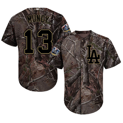 Dodgers #13 Max Muncy Camo Realtree Collection Cool Base Stitched MLB Jersey