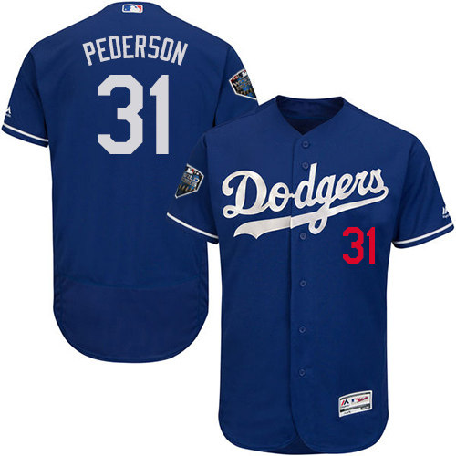 Dodgers #31 Joc Pederson Blue Flexbase Authentic Collection 2018 World Series Stitched MLB Jersey - Click Image to Close