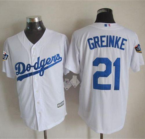 Dodgers #21 Zack Greinke White New Cool Base 2018 World Series Stitched MLB Jersey