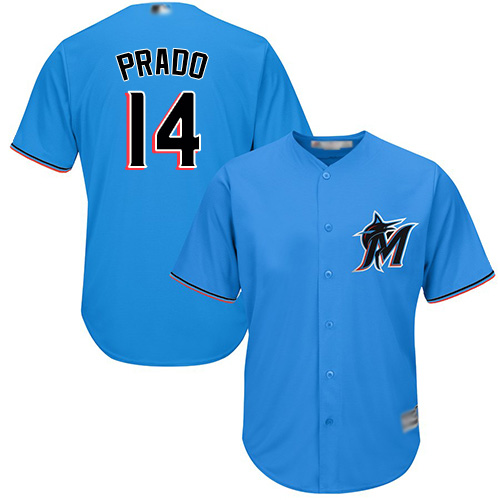 marlins #14 Martin Prado Blue New Cool Base Stitched MLB Jersey