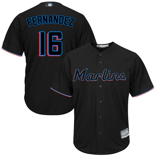 marlins #16 Jose Fernandez Black New Cool Base Stitched MLB Jersey