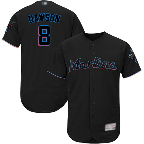 marlins #8 Andre Dawson Black Flexbase Authentic Collection Stitched MLB Jersey