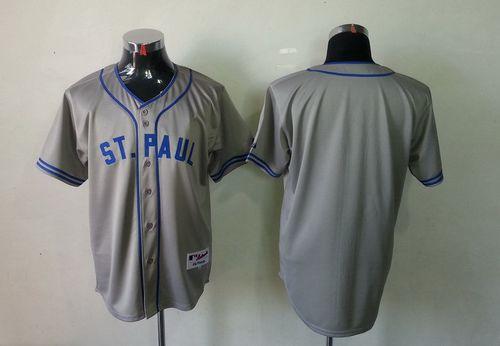 Twins Blank Grey 1948 St. Paul Saints Turn Back The Clock Stitched MLB Jersey