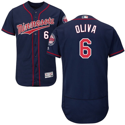 Twins #6 Tony Oliva Navy Blue Flexbase Authentic Collection Stitched MLB Jersey