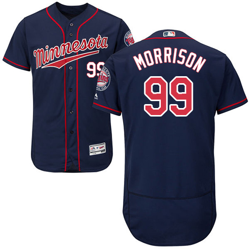 Twins #99 Logan Morrison Navy Blue Flexbase Authentic Collection Stitched MLB Jersey - Click Image to Close