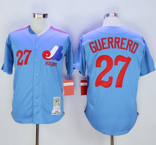 Mitchell and Ness Expos #27 Vladimir Guerrero Blue Stitched MLB Jersey