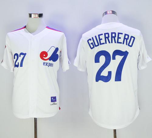 Mitchell And Ness Expos #27 Vladimir Guerrero White Throwback Stitched MLB Jersey - Click Image to Close