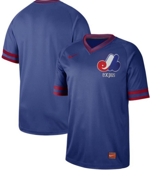 Expos Blank Royal Authentic Cooperstown Collection Stitched Baseball Jersey