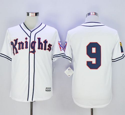 New York Knights The Natural #9 Roy Hobbs White Movie Stitched MLB Jersey