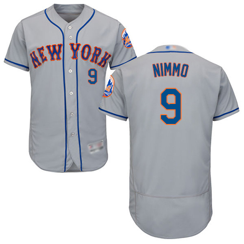 Mets #9 Brandon Nimmo Grey Flexbase Authentic Collection Stitched MLB Jersey - Click Image to Close