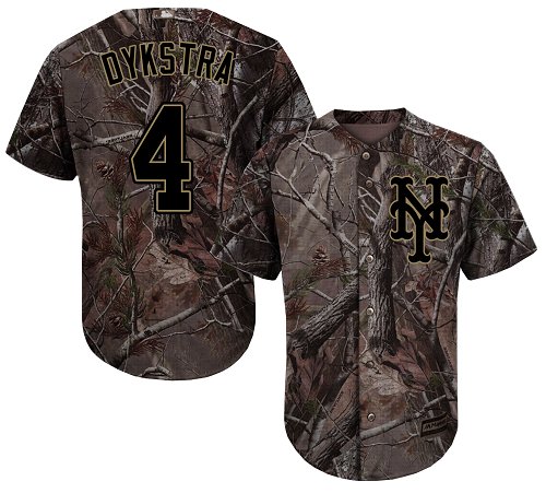 Mets #4 Lenny Dykstra Camo Realtree Collection Cool Base Stitched MLB Jersey