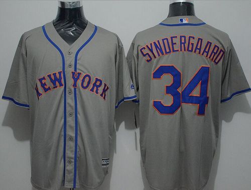 Mets #34 Noah Syndergaard Grey New Cool Base Stitched MLB Jersey