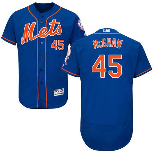 Mets #45 Tug McGraw Blue Flexbase Authentic Collection Stitched MLB Jersey - Click Image to Close