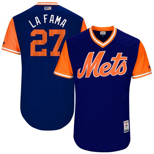 Mets #27 Jeurys Familia Royal "La Fama" Players Weekend Authentic Stitched MLB Jersey