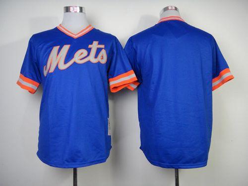 Mitchell And Ness Mets Blank Blue Throwback Stitched MLB Jersey